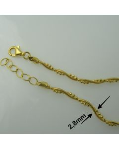 Bransoletka gotowa srebrna  Ag925 typ:W/BRC-3/Au-17cm+3 cm- ZŁOCONA
