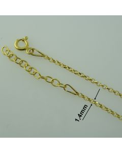 Łańcuch gotowy srebrny Ag925 typ: R0001D/Au - 45cm ZŁOCONY