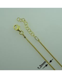 Łańcuch gotowy srebrny Ag925 typ:W/POP-1/Au 45cm+3 cm- ZŁOCONY