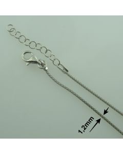 Łańcuch gotowy srebrny  Ag925 typ:W/POP-1/RH 45cm+3 cm