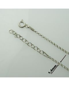 Łańcuch gotowy srebrny Ag925 typ R001D/RH -  długość 45cm  RODOWANY